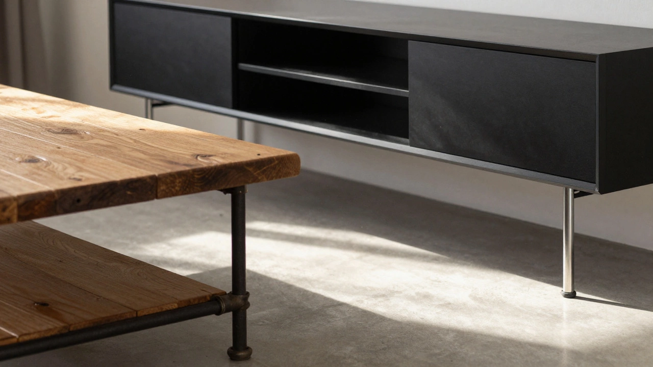 Low angle shot showing open space under furniture legs