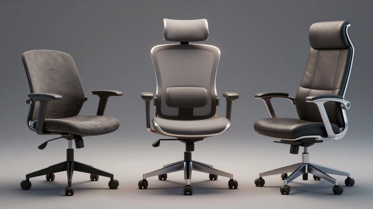 Illustration comparing cheap, mid-range, and premium office chairs by quality.