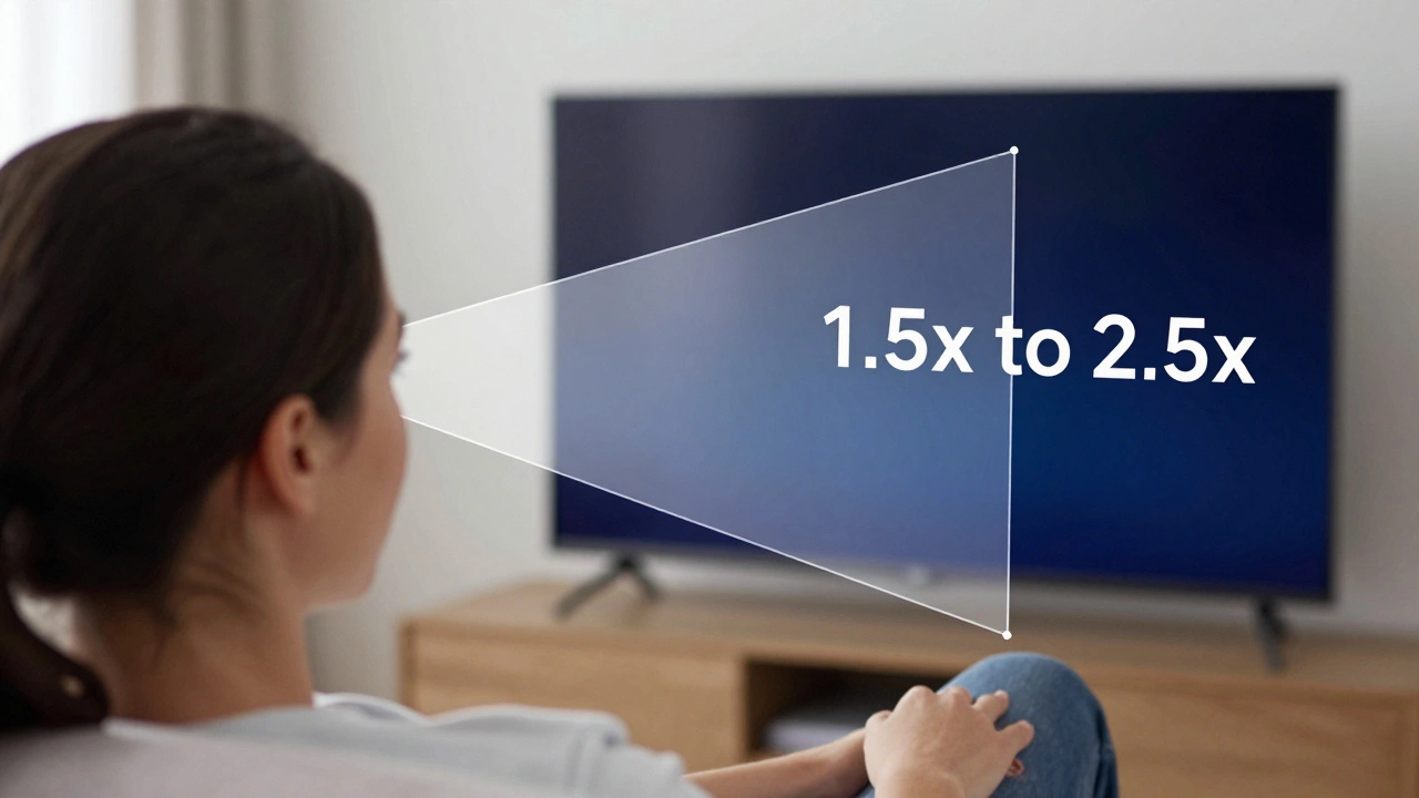 Viewer with digital overlay showing ideal TV viewing angles