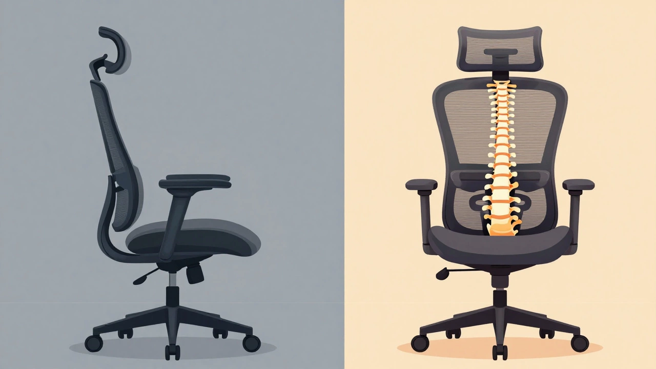 Comparison of basic vs ergonomic office chair support